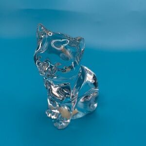 Princess House Adorable Clear Glass Cat Figurine